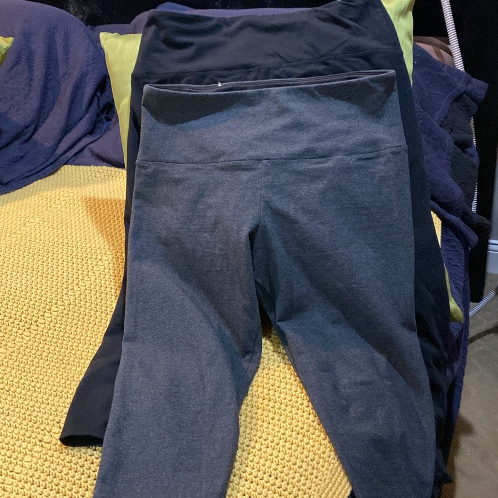 EUC leggings, come to mid calf, both medium, style&co black, gray (2 pairs)
